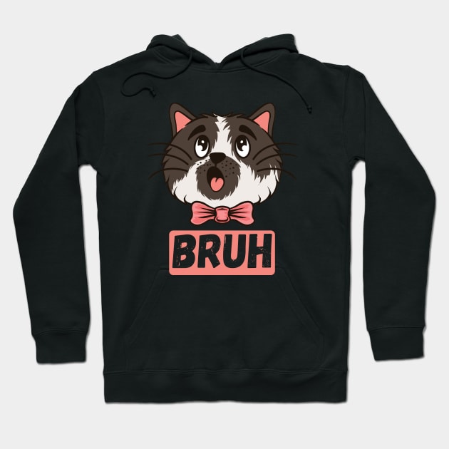 Adorable Cat Bruh Sarcastic Sayings Gift Hoodie by Teewyld